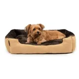 lionto Hundebett mit Wendekissen braun/ beige L