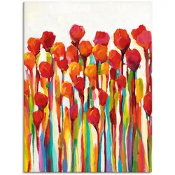 Wandbild ARTLAND "Strotzen mit Farben I", rot (farbe bild(er): rot), B:60cm H:80cm T:1,8cm, Canvas, Leinwand, Bilder, als Leinwandbild, Poster in verschied. Größen