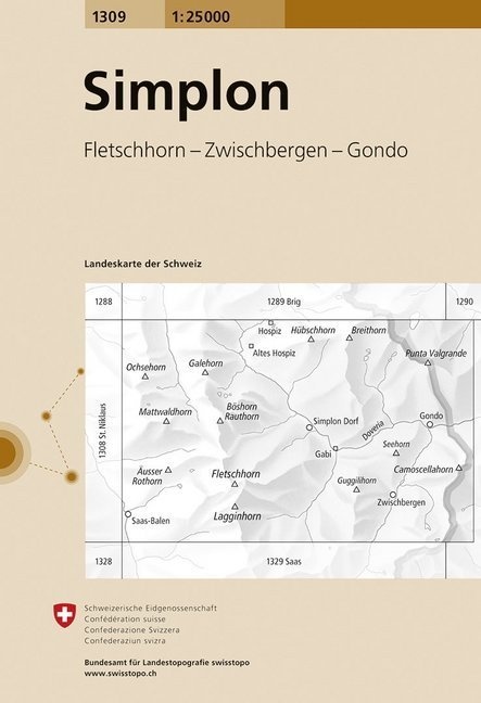 Landeskarte Der Schweiz 1309 Simplon  Karte (im Sinne von Landkarte)