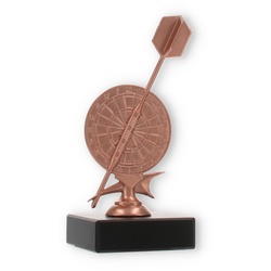 Pokal Metallfigur Dartpfeil bronze auf schwarzem Marmorsockel 15,0cm