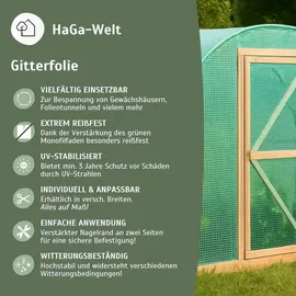 Haga Gitterfolie in 4m Breite (meterware) für Gewächshausbau, Folientunnel