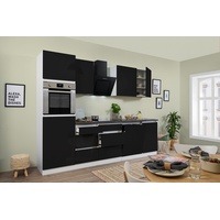 Küche Küchenzeile Küchenblock grifflos Weiß Schwarz Lorena 280 cm Respekta