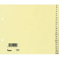 Bene Register A4 A-Z Karton 180g/qm chamois Packung mit 10 Stück