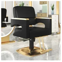 WKXTECZT Friseurstuhl, Hydraulischer Friseurstuhl, 360 °, Für Salon,Mit Hydraulikpumpe, Friseureinrichtung, Heavy-Metal-Industriestil,Schwarz
