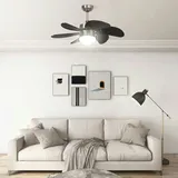 vidaXL Deckenventilator mit Lampe 76 cm Dunkelbraun