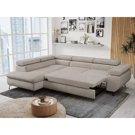 MKS Meble Eckcouch L-förmig mit Bettkasten 3-Sitzer Beige
