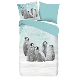 Muller Textiles Pengu blau 135 x 200 cm + 80 x 80 cm