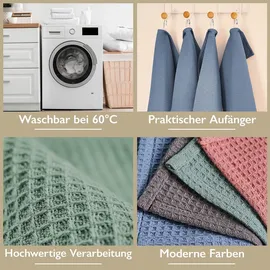 Blumtal Blumtal® Geschirrtücher 30x30 cm im 6er Set - 100% Baumwolle, bei 60 °C waschbar - Geschirrhandtücher & Abtrockentücher für die Küche - Grau