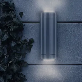 Grafner Edelstahl Wandlampe 2x GU10 IP44 Wand Außenleuchte, für außen und innen, oben unten Wandleuchte Lampe Außen Hoflampe