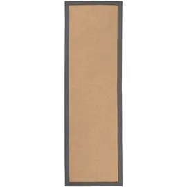 carpetfine Sisalteppich CARPETFINE "Sisal , auch als Läufer erhältlich", grau, B:70cm H:5mm L:240cm, Sisal, Teppiche, Sisalteppich, mit farbiger Bordüre, Anti Rutsch Rückseite, viele Größen, Wohnzimmer