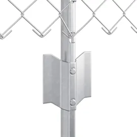 vidaXL Zaun mit Pfosten 0,6 x 25 m Silber/Stahl