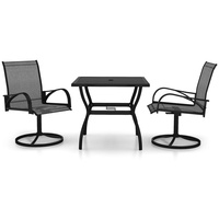 DOTMALL Balkonset Sitzgruppe mit Schirmloch, (Set, 3-tlg),Textilene und Stahl