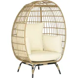 Outsunny Rattansessel Korbform 105 x 90 x 148 cm khaki 1 St.