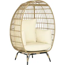 Outsunny Rattansessel Korbform 105 x 90 x 148 cm khaki 1 St.