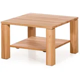 Couchtisch 70x70 cm Kernbuche massivholz Wohnzimmertisch mit Ablage Sofatisch - 70 cm X 46 cm X 70 cm - Kernbuche