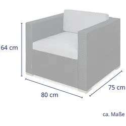SVITA Rattan Sessel Ergänzung Zubehör Polyrattan Couch California Lugano Grau