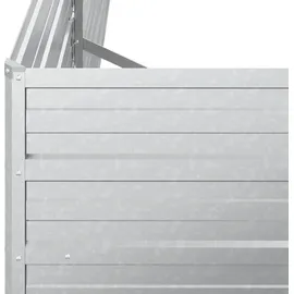 vidaXL Garten-Hochbeet verzinkter Stahl rechteckig 400 x 80 x 77 cm Silber