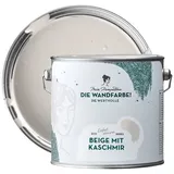 MissPompadour Wandfarbe Beige mit Kaschmir - matte Wandfarbe mit sehr hoher Deckkraft 2,5 L, geruchsneutrale und spritzfreie Innenfarbe, wasserbasiert beige|weiß