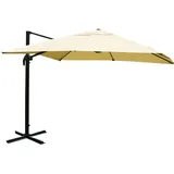 Mendler Gastronomie-Ampelschirm HWC-A96 300 x 300 cm Beige ohne Ständer drehbar