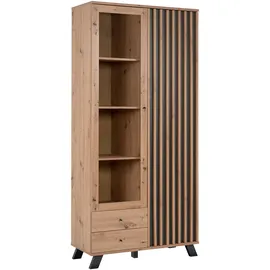Finori Vitrine Medan 52A 92 x 40 x 198 cm Artisan Oak/Anthrazit