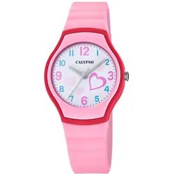 Quarzuhr CALYPSO WATCHES "Junior Collection", rosa, Armbanduhren, Kinder, Armbanduhr, Kinder, Herzmotiv, Geschenkidee, Geburtstag, Schulanfang