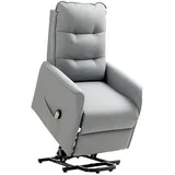 Homcom Fernsehsessel mit Aufstehhilfe Elektrisch, Relaxsessel mit Liegefunktion, TV-Sessel mit Fernbedienung, Seitentasche, Taschenfeder und Leinenoptik für Wohnzimmer, Sessel, Fernsehsessel