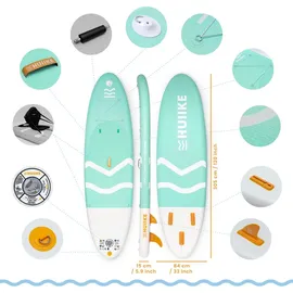huiike Stand Up Paddling Board 305 x 84 x 15 cm grün