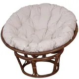 moebel-direkt-online Papasansessel Baumwolle/Polyester 100 x 60 x 100 cm Braun mit Kissen