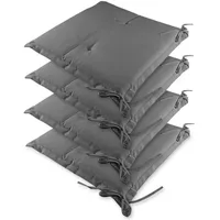 DETEX Sitzkissen Stuhl 4er Set Wasserabweisend 45x40cm Befestigungsriemen Waschbar