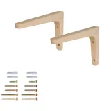MS Beschläge 200mm x 125mm 1 Paar Holzwinkel Buchenholz Regalträger Holzkonsole
