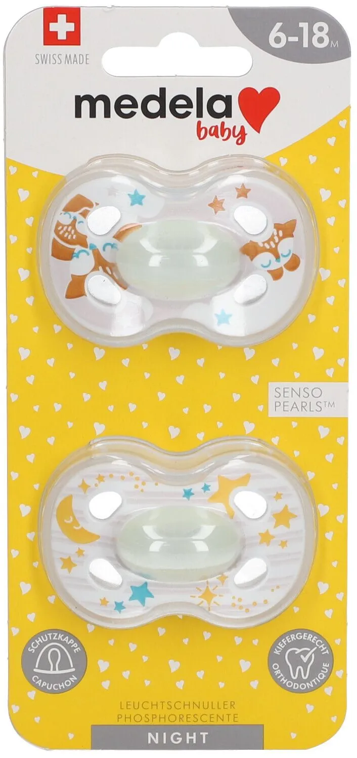 Medela Baby Night & Night Schnuller 6-18 Monate DUO 2 Sauger