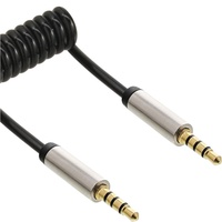 InLine Slim Audio Spiralkabel Klinke 3,5mm ST/ST, 4-polig, Stereo,