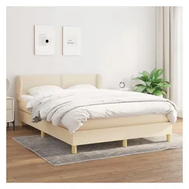 vidaXL Boxspringbett 140 x 200 cm Creme