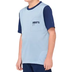 100% Ridecamp Jugend Kurzarm Fahrrad Jersey, blau, Größe XL