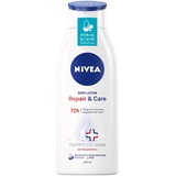 NIVEA Repair & Care Body Lotion (400 ml), Lotion für sehr trockene Haut & zur Linderung von Spannungsgefühlen, hält das Hautmikrobiom in Balance und pflegt so besonders sanft