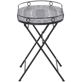 Siena Garden Como Serviertisch 41 x 67,5 x 60 cm schwarz matt/grau