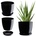 runder Blumenkübel für Innen eleganter Pflanztopf aus Kunststoff Übertopf für Blumen Pflanzen Haus leichtes Pflanzgefäß Ø 18 cm Schwarz