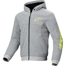 Alpinestars Chrome V2 Sport Motorrad Zip Hoodie grau-neongelb / 4XL