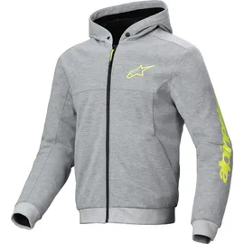 Alpinestars Chrome V2 Sport Motorrad Zip Hoodie grau-neongelb / 4XL