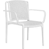 GGM Möbel 4er-Set Bistro Kunststoffstuhl | Stapelbar | Weiß | Gastro Gartenstuhl, Stapelstühle Outdoor