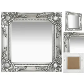 vidaXL Wandspiegel im Barock-Stil 40x40 cm Silbern