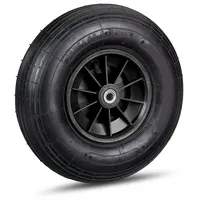 Relaxdays 2 x Schubkarrenrad, 4.00-6 Schwarz Schwarz