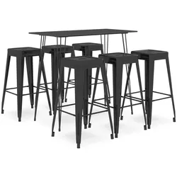 vidaXL 7-tlg. Bar-Set Schwarz