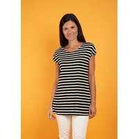 Seidel Moden T-Shirt SEIDEL MODEN "Otto exclusiv", Damen, Gr. 34, schwarz (schwarz,99), Jersey, Obermaterial: 95% Viskose, 5% Elasthan, gestreift, regular fit taillenbedeckt, Rundhals, Shirts T-Shirt, MADE IN GERMANY