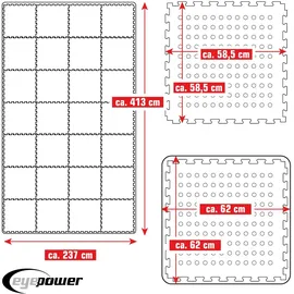 Eyepower Poolunterlage 9,8 m2 blau 62x62 cm
