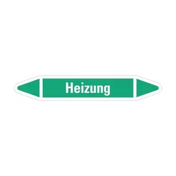 Aufkleber I RKZ-Etikett Heizung, grün/weiß, für Ø 40-60mm, 218x37mm, 5/Bogen