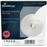 MediaRange Plastiktaschen für 1 Disc, mit Lasche, transparent, 50er Pack