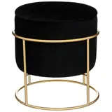 Atmosphera Créateur d'intérieur Sitzhocker rund Holz 1 Stk. Schwarz