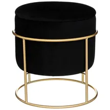 Atmosphera Créateur d'intérieur Sitzhocker rund Holz 1 Stk. Schwarz