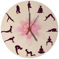 Speecheese Yoga Wanduhr mit verschiedenen Yogastellungen Witzige Uhr für